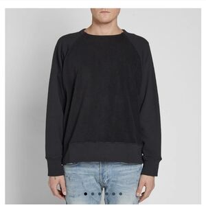 Mr Completely sz XL Reversible Front Crewneck Pullover Sweater Sweatshirt Black